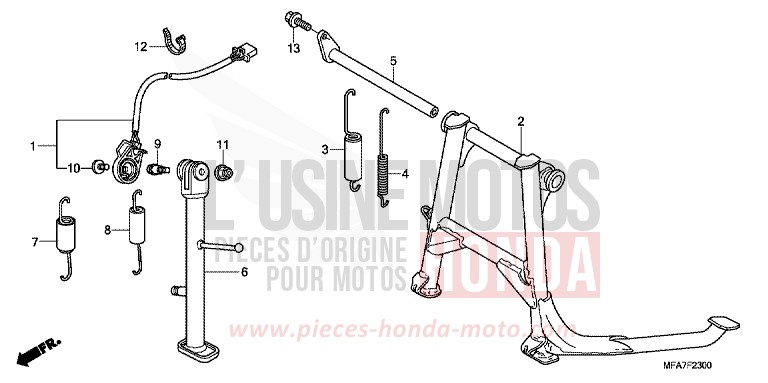 STAND for CBF1000 ABS BOMBAY ORANGE METALLIC (YR254) from 2007